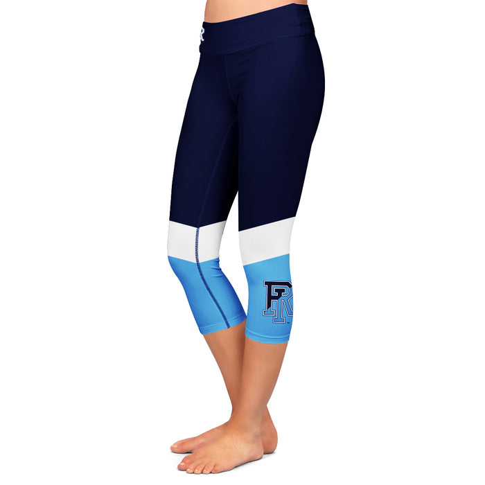 Rhode Island Rams Vive La Fete Game Day Collegiate Ankle Color Block Girls Navy Light Blue Capri Leggings - Vive La Fête - Online Apparel Store