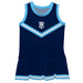 Rhode Island Rams Vive La Fete Game Day Navy Sleeveless Cheerleader Dress