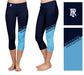 Rhode Island Rams Vive La Fete Game Day Collegiate Leg Color Block Women Navy Light Blue Capri Leggings - Vive La Fête - Online Apparel Store