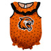 Rochester Institute of Technology Tigers Swirls Orange Sleeveless Ruffle Onesie Logo Bodysuit