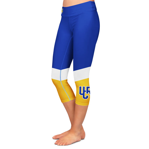 Riverside Highlanders UCR Vive La Fete Game Day Collegiate Ankle Color Block Women Blue Gold Capri Leggings - Vive La Fête - Online Apparel Store