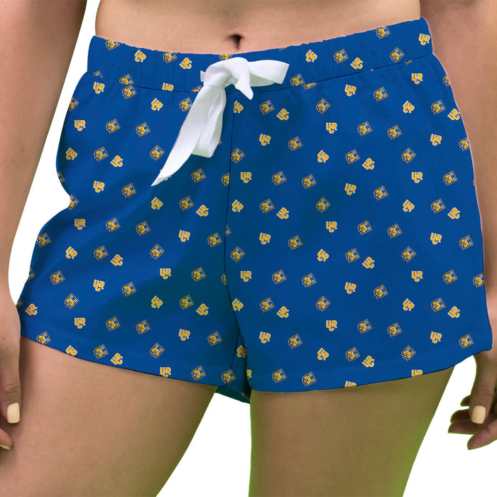 Riverside Highlanders UCR Vive La Fete Game Day All Over Logo Women Blue Lounge Shorts