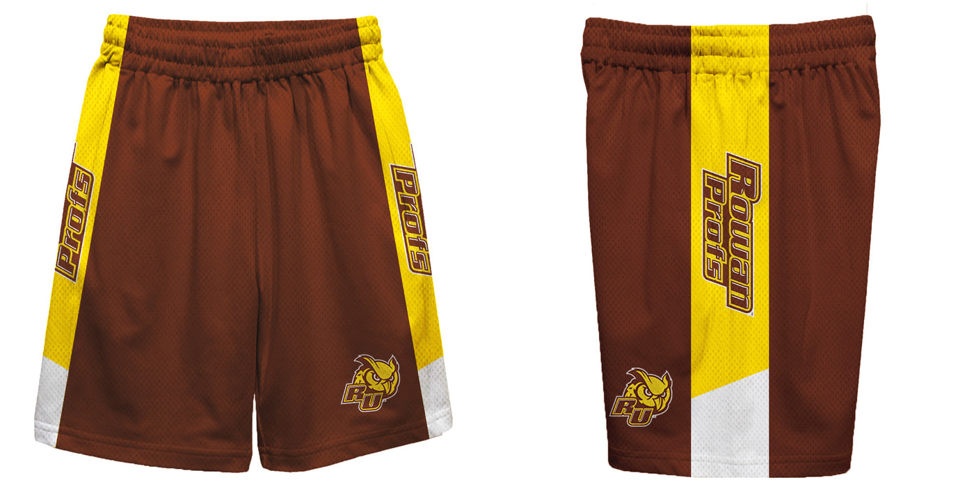 Rowan Profs Vive La Fete Game Day Brown Stripes Boys Solid Gold Athletic Mesh Short - Vive La Fête - Online Apparel Store