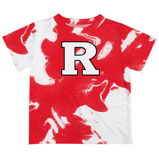 Rutgers State University Scarlet Knights Vive La Fete Marble Boys Game Day Red Short Sleeve Tee