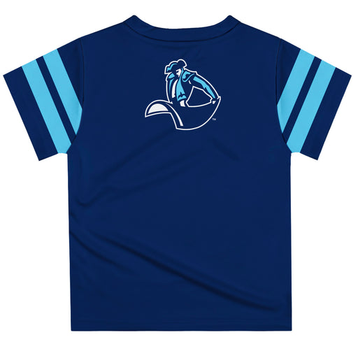 San Diego Toreros Vive La Fete Boys Game Day Blue Short Sleeve Tee with Stripes on Sleeves - Vive La Fête - Online Apparel Store