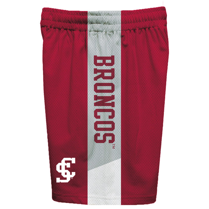 Santa Clara Broncos SCU Vive La Fete Game Day Red Stripes Boys Solid Gray Athletic Mesh Short - Vive La Fête - Online Apparel Store