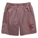 Santa Clara Broncos SCU Embroidered Maroon Gingham Pull On Short