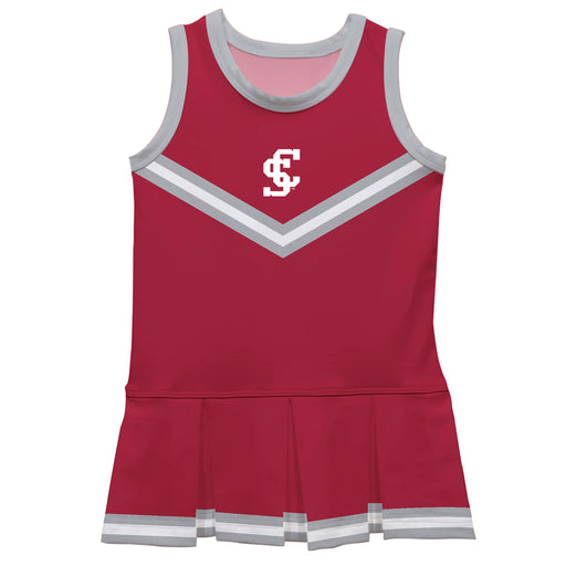 Santa Clara Broncos SCU Vive La Fete Game Day Red Sleeveless Cheerleader Dress