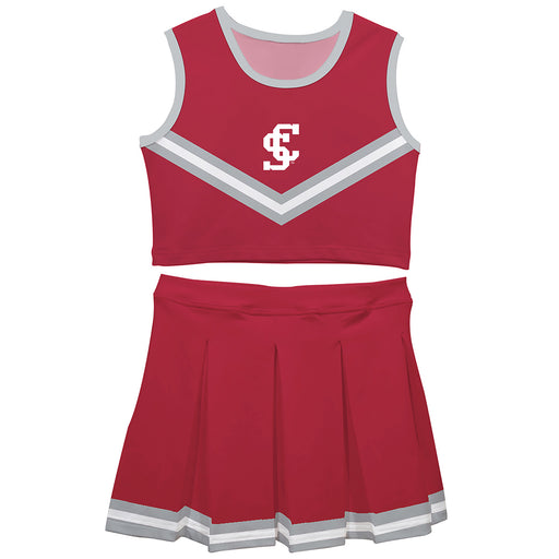 Santa Clara Broncos SCU Vive La Fete Game Day Red Sleeveless Cheerleader Set