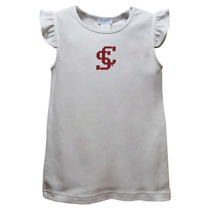 Santa Clara Broncos SCU Embroidered White Knit Angel Sleeve