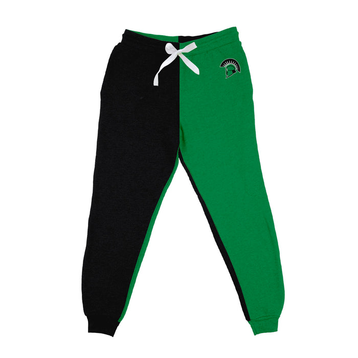 USC Upstate Spartans Vive La Fete Color Block Womens Green Black Fleece Jogger