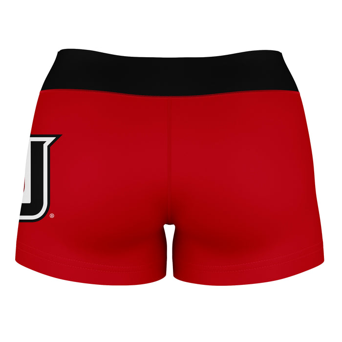 SeattleU Redhawks Vive La Fete Logo on Thigh & Waistband Red Black Women Yoga Booty Workout Shorts 3.75 Inseam - Vive La Fête - Online Apparel Store