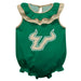 South Florida Bulls USF Green Sleeveless Ruffle Onesie Logo Bodysuit