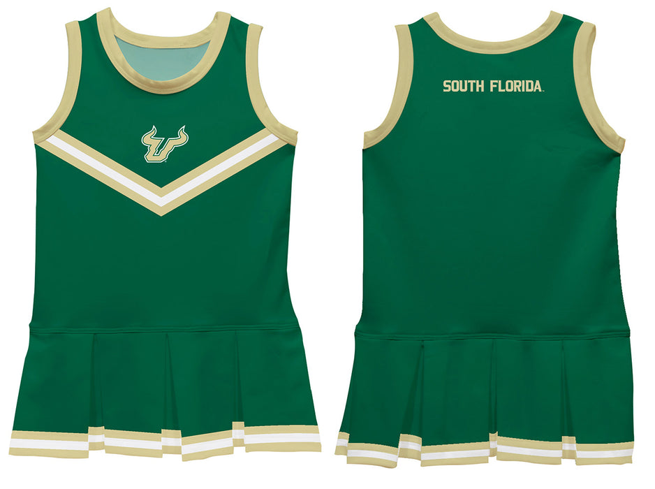 South Florida Bulls USF Vive La Fete Game Day Green Sleeveless Youth Cheerleader Dress - Vive La Fête - Online Apparel Store