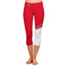 SHU Sacred Heart Pioneers Vive La Fete Game Day Collegiate Leg Color Block Women Red White Capri Leggings