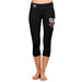 SIU Salukis Vive La Fete Game Day Collegiate Large Logo on Thigh and Waist Women Black Capri Leggings