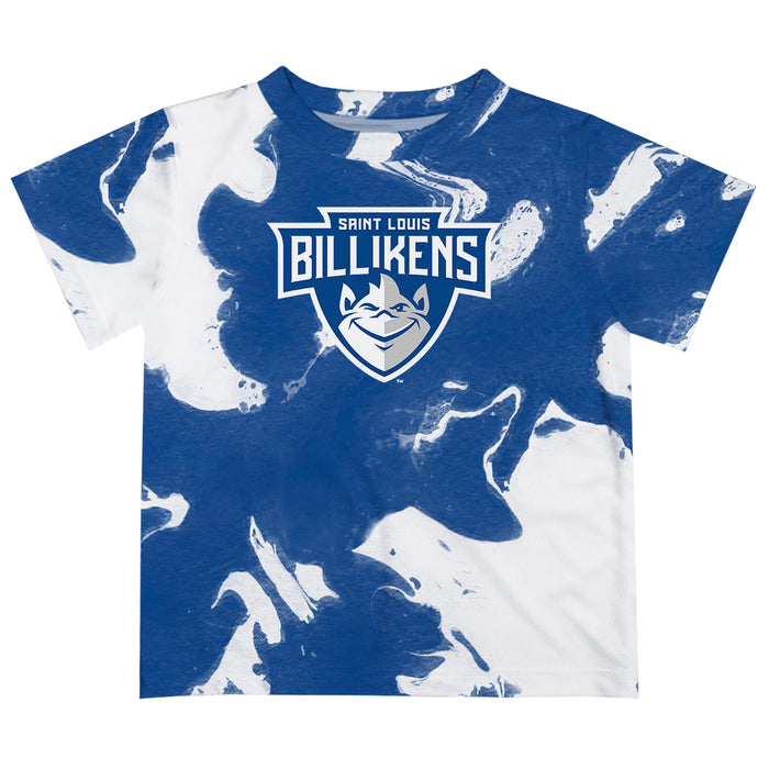 Saint Louis University Billikens SLU Vive La Fete Marble Boys Game Day Blue Short Sleeve Tee