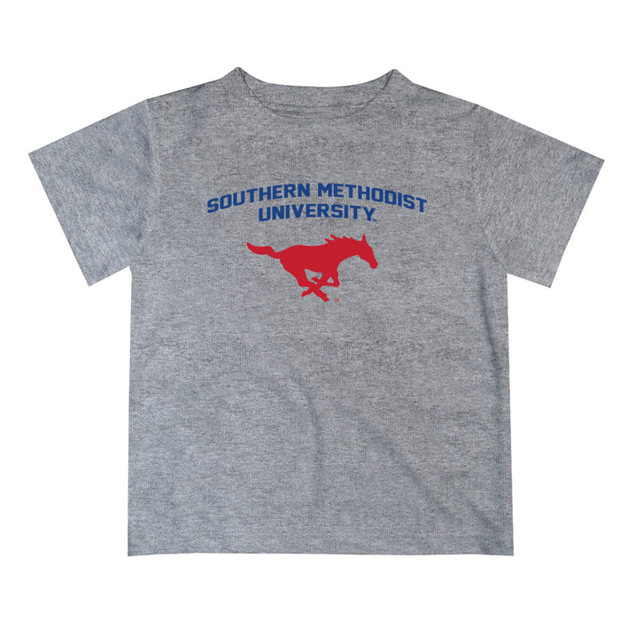 SMU Mustangs Vive La Fete Boys Game Day V2 Heather Gray Short Sleeve Tee Shirt