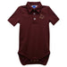 Texas State University Bobcats TXST Embroidered Maroon Solid Knit Polo Onesie