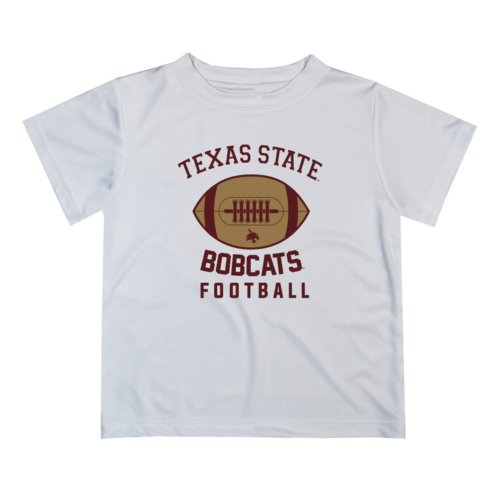 TXST Texas State Bobcats Vive La Fete Football V2 White Short Sleeve Tee Shirt