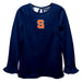 Syracuse Orange Embroidered Navy Knit Long Sleeve Girls Blouse