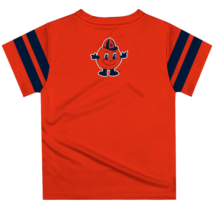 Syracuse Orange Vive La Fete Boys Game Day Orange Short Sleeve Tee with Stripes on Sleeves - Vive La Fête - Online Apparel Store