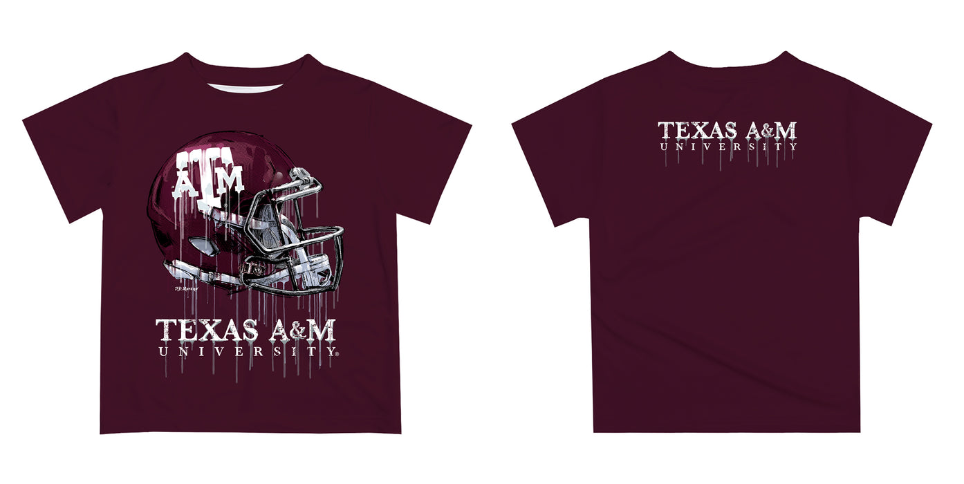 Toddler White Texas A&M Aggies Team Logo Dripping Helmet T-Shirt