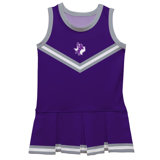 Tarleton State University Vive La Fete Game Day Purple Sleeveless Cheerleader Dress