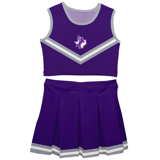 Tarleton State University Vive La Fete Game Day Purple Sleeveless Chearleader Set