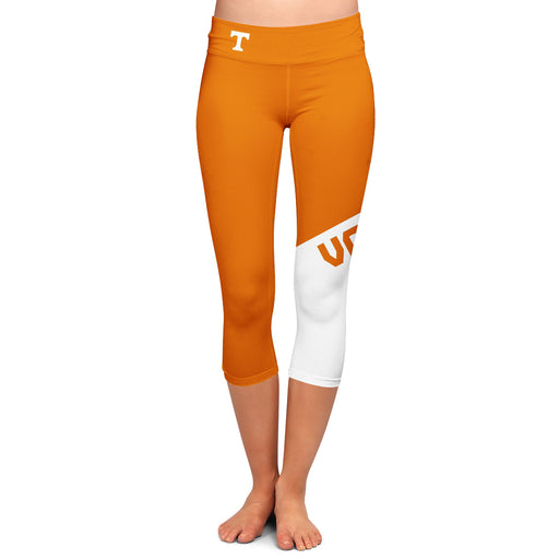 Tennessee Vols Vive La Fete Game Day Collegiate Leg Color Block Girls Orange White Capri Leggings