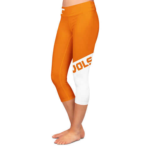 Tennessee Vols Vive La Fete Game Day Collegiate Leg Color Block Girls Orange White Capri Leggings - Vive La Fête - Online Apparel Store