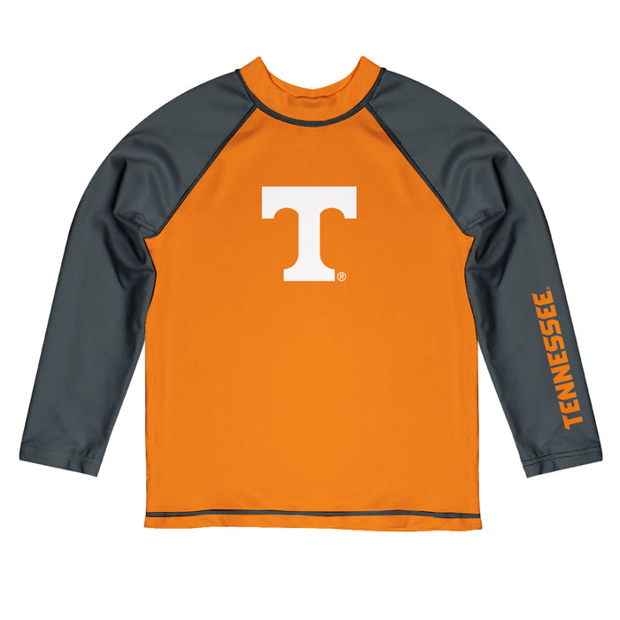 Tennessee Vols Vive La Fete Orange and Gray Long Sleeve Raglan Rashguard