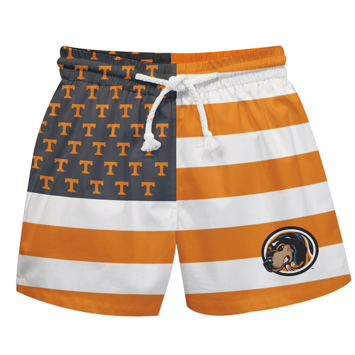 Tennessee Vols Vive La Fete Game Day Orange White Gray Flag Swimtrunks V1