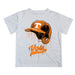 Tennessee Vols Original Dripping Baseball Helmet White T-Shirt by Vive La Fete