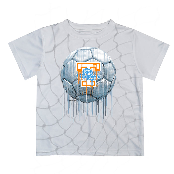 Tennessee Vols Original Dripping Soccer White T-Shirt by Vive La Fete