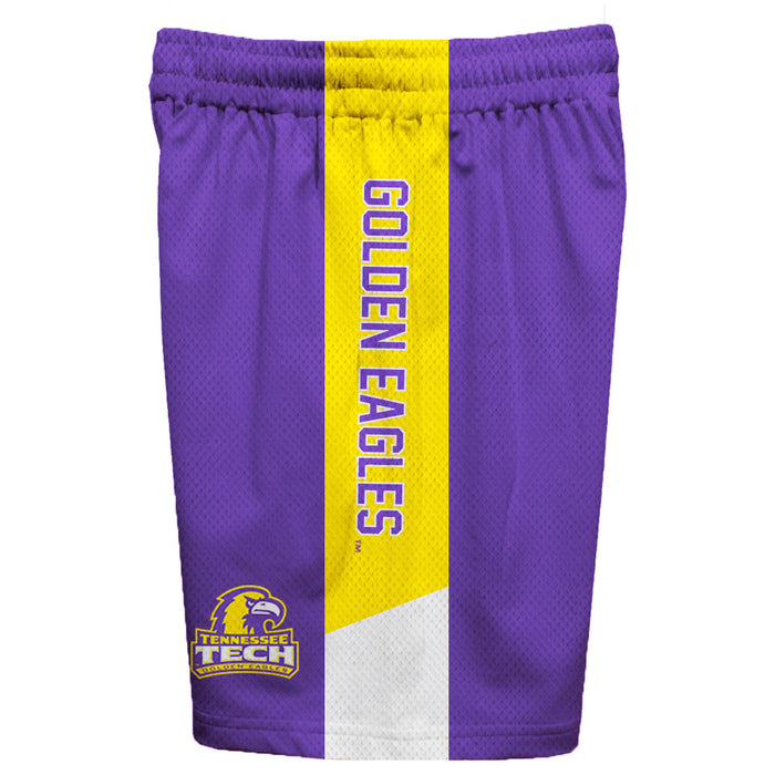 Tennessee Tech Golden Eagles TTU Vive La Fete Game Day Purple Stripes Boys Solid Gold Athletic Mesh Short - Vive La Fête - Online Apparel Store