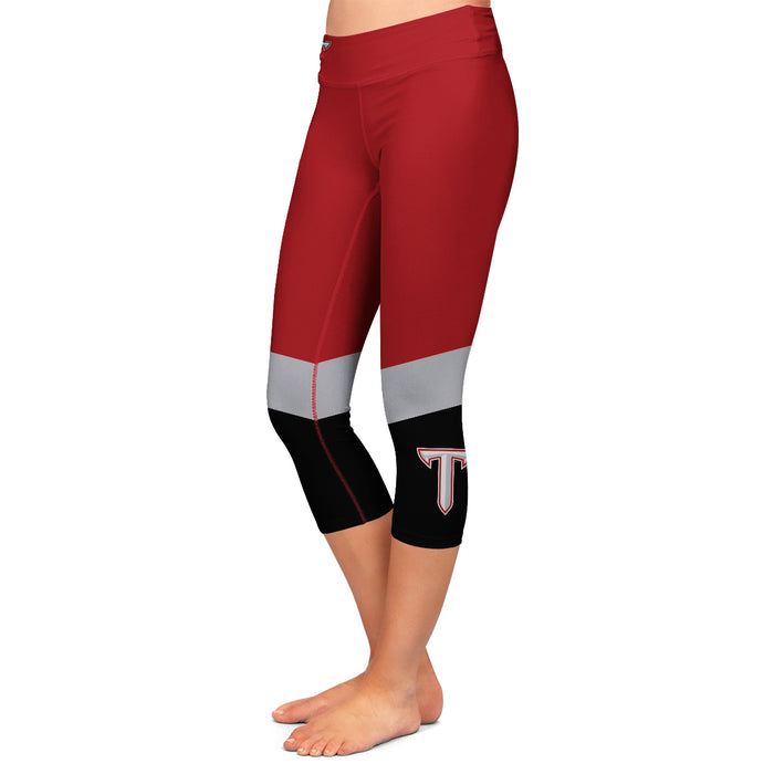 Troy Trojans Vive La Fete Game Day Collegiate Ankle Color Block Girls Red Black Capri Leggings - Vive La Fête - Online Apparel Store