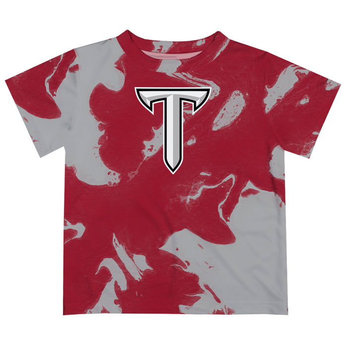 Troy Trojans Vive La Fete Marble Boys Game Day Maroon Short Sleeve Tee