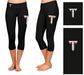 Troy Trojans Vive La Fete Game Day Collegiate Large Logo on Thigh and Waist Women Black Capri Leggings - Vive La Fête - Online Apparel Store