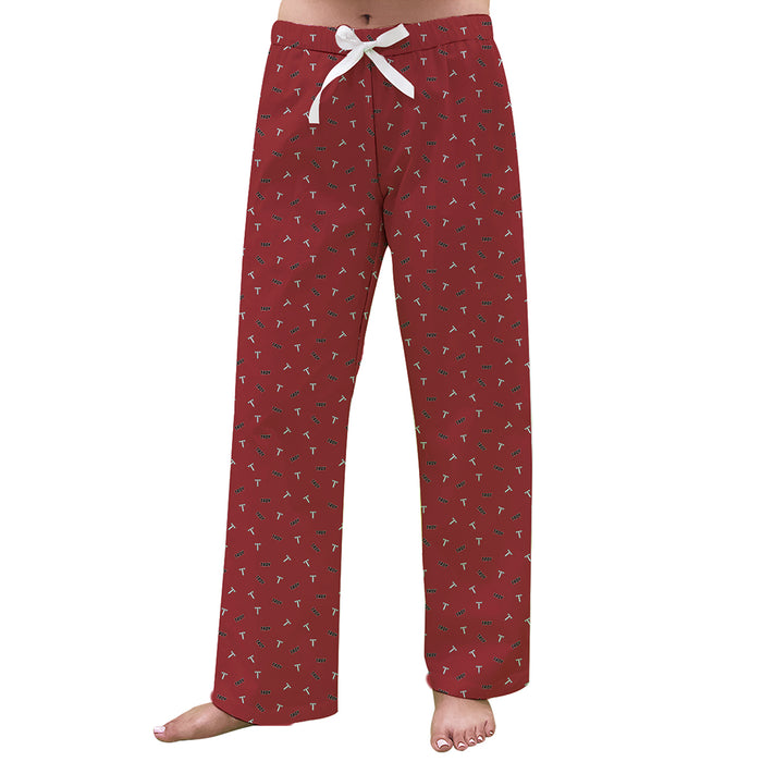 Troy Trojans Vive La Fete Game Day All Over Logo Women Maroon Lounge Pants