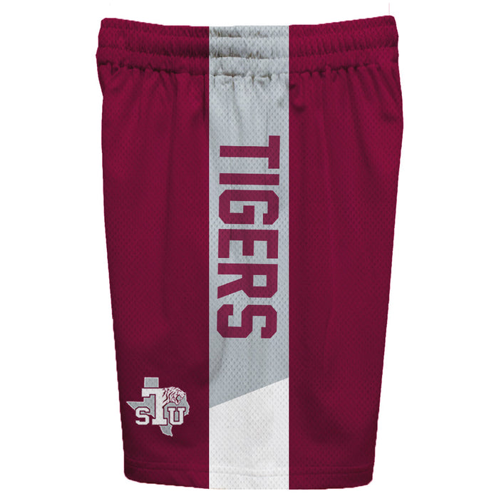 Texas Southern Tigers Vive La Fete Game Day Maroon Stripes Boys Solid Gray Athletic Mesh Short - Vive La Fête - Online Apparel Store