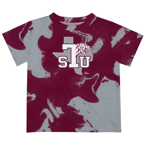 Texas Southern University Tigers Vive La Fete Marble Boys Game Day Maroon Short Sleeve Tee