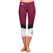 Texas Southern Tigers Vive La Fete Game Day Collegiate Ankle Color Block Women Maroon White Capri Leggings