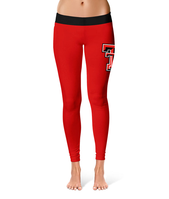 Texas Tech Red Raiders Vive La Fete Game Day Collegiate Leg Color Block Women  Black Red Capri LeggingsXL