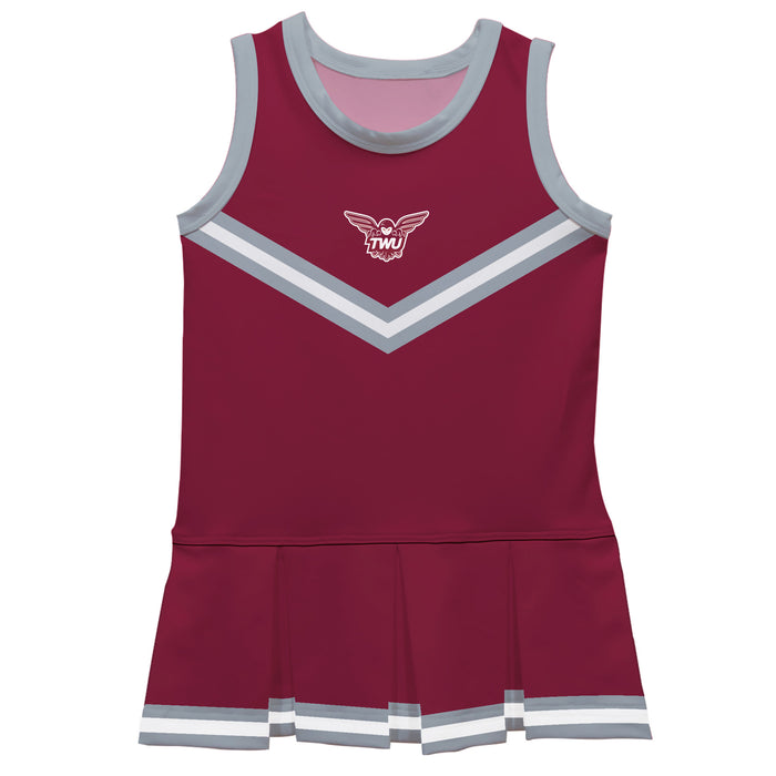 Texas Womans Pioneers Vive La Fete Game Day Maroon Sleeveless Cheerleader Dress