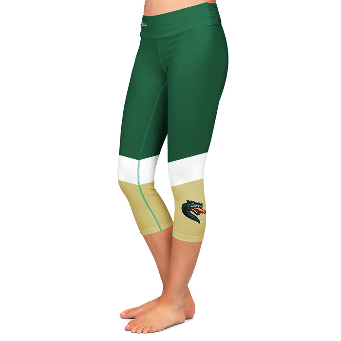 UAB Blazers Blazers Vive La Fete Game Day Collegiate Ankle Color Block Girls Green Gold Capri Leggings - Vive La Fête - Online Apparel Store