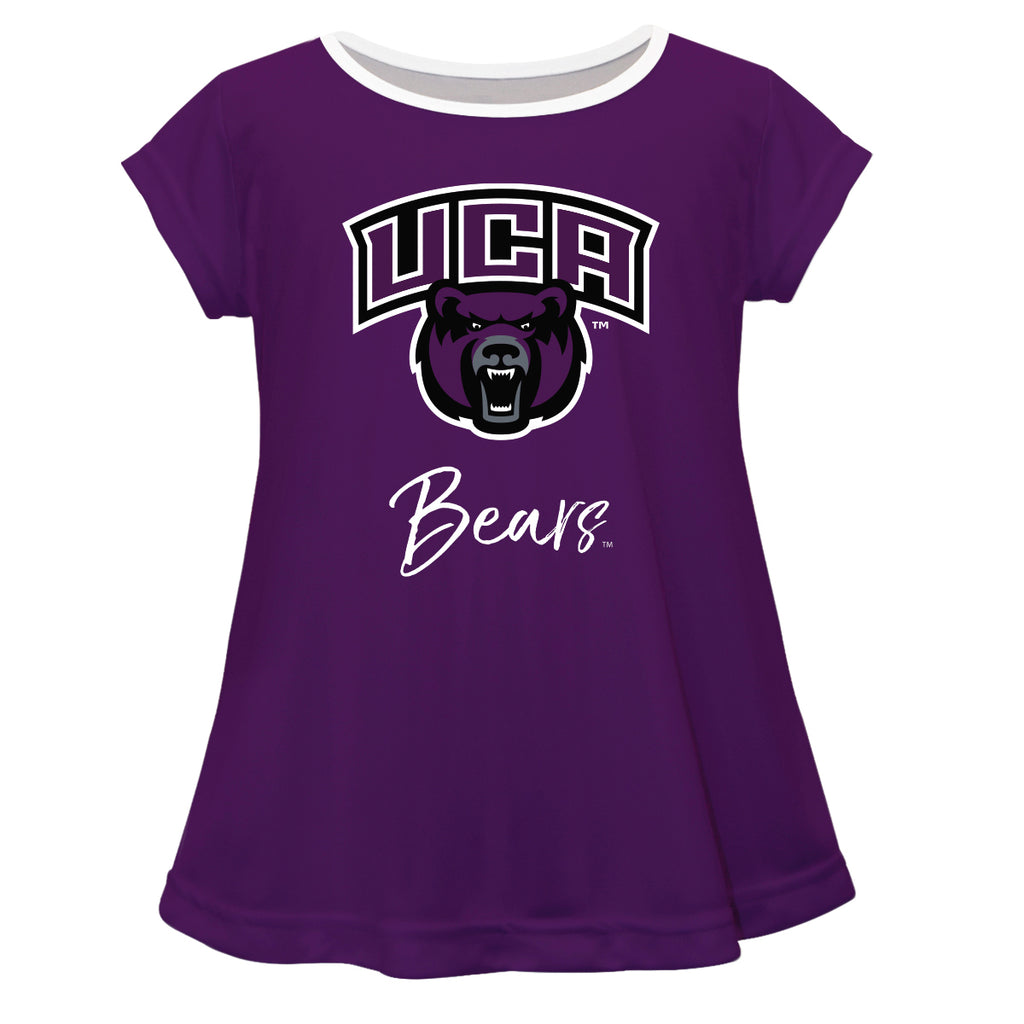 Toddler Purple Central Arkansas Bears Team Logo Stripes T-Shirt