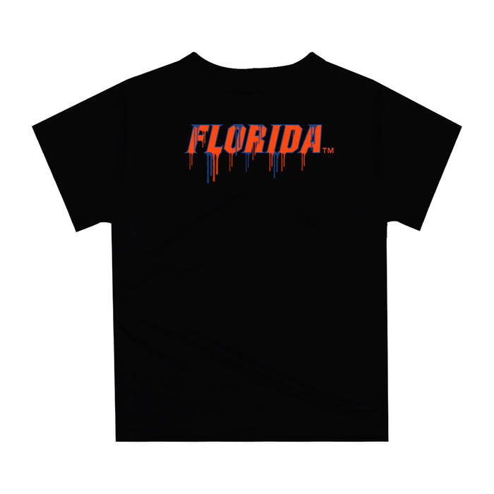 Vive La Fete Collegiate Florida Gators Original Dripping Baseball Helmet Orange T-Shirt by Vive La Fete Orange / 2