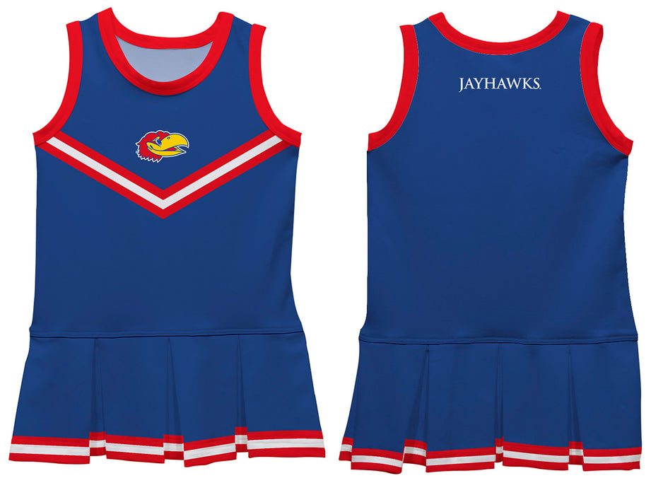 Kansas Jayhawks Vive La Fete Game Day Blue Sleeveless Youth Cheerleader Dress - Vive La Fête - Online Apparel Store