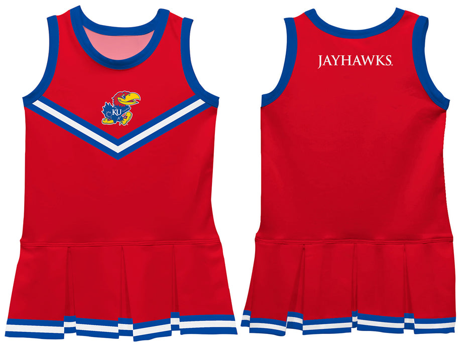 Kansas Jayhawks Game Day Red Sleeveless Youth Cheerleader Dress - Vive La Fête - Online Apparel Store